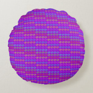 LOVE Round Purple Throw Pillow