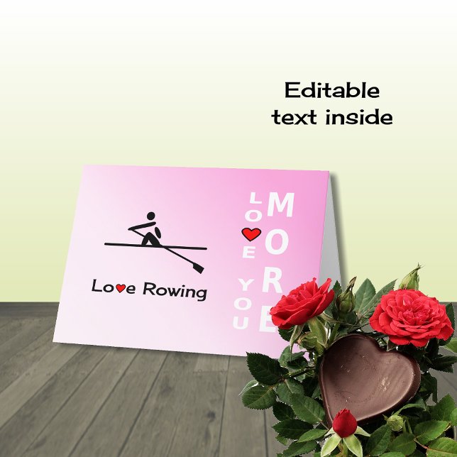 Love Rowing romantic or Valentines Day Holiday Card (Creator Uploaded)