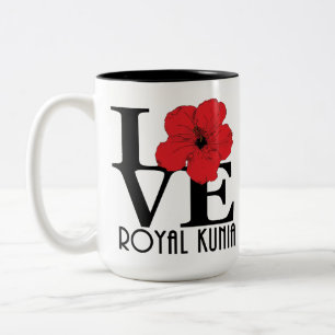 LOVE Royal Kunia Red Hibiscus 15oz Two-Tone Coffee Mug