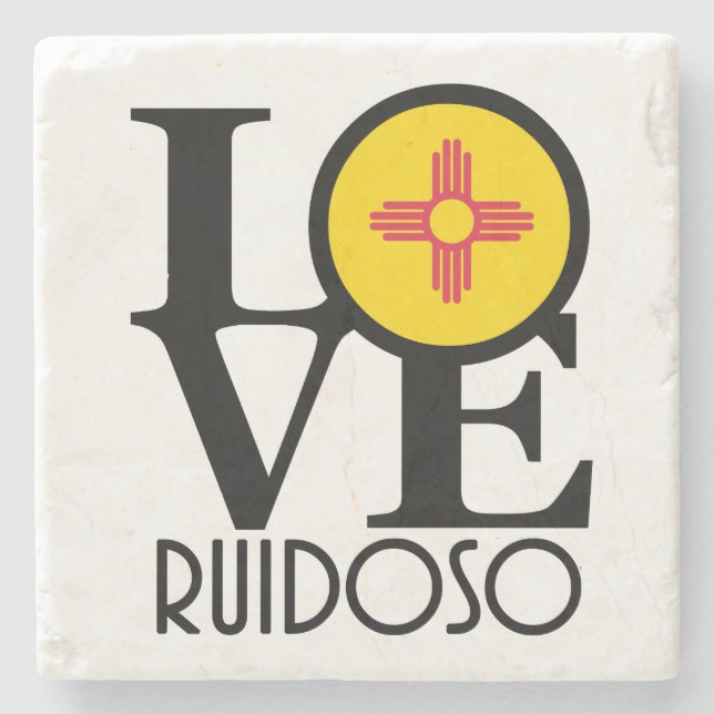 LOVE Ruidoso New Mexico Stone Coaster (Front)