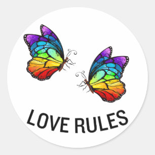 Love Rules Classic Round Sticker