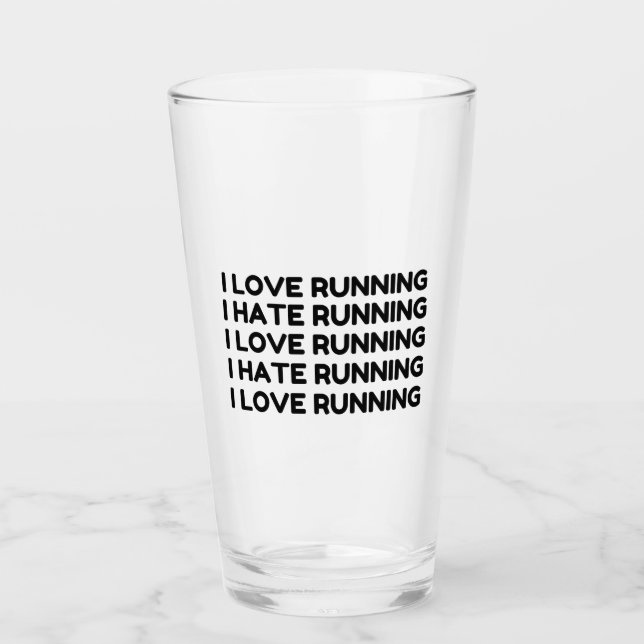 LOVE RUNNING HATE RUNNING GLASS (Front)