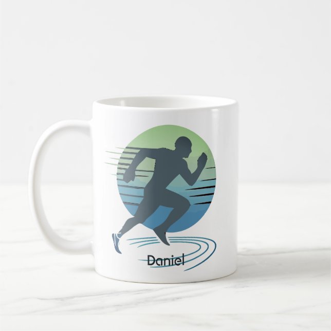 Love Running Marathon Competitive Runner Custom Coffee Mug (Left)