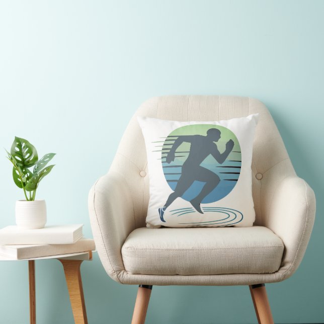 Love Running Marathon Competitive Runner Custom Cushion (Chair)