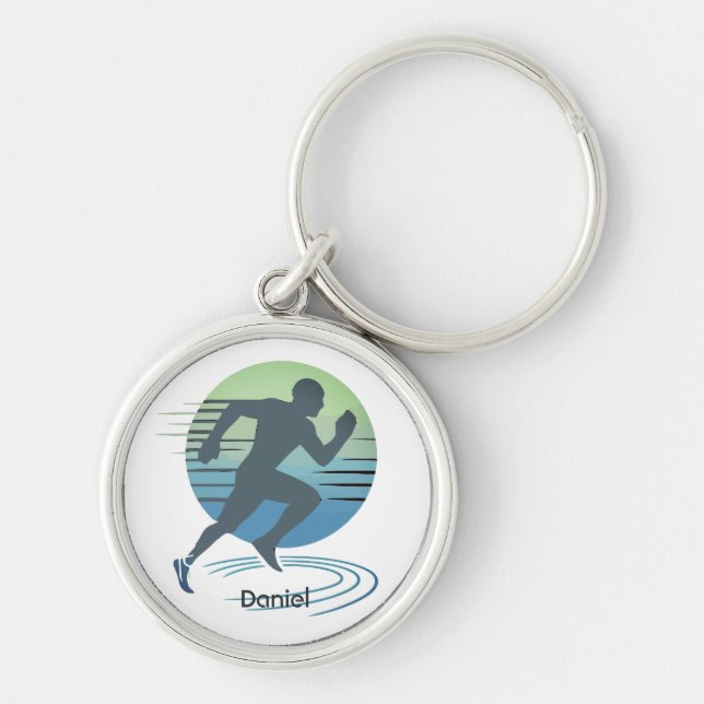 Love Running Marathon Competitive Runner Custom Key Ring (Front)