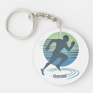 Love Running Marathon Competitive Runner Custom Key Ring