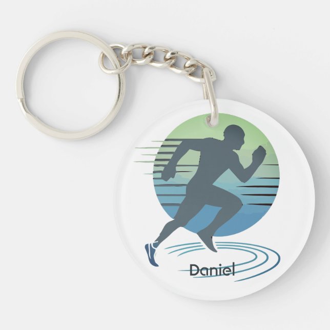 Love Running Marathon Competitive Runner Custom Key Ring (Front)