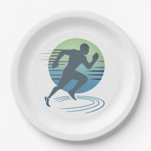 Love Running Marathon Competitive Runner Event Paper Plate