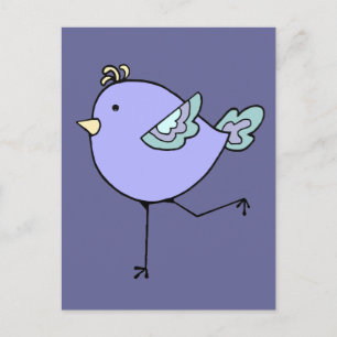 Love Running with Cute Cartoon Chick, Bird Postcard