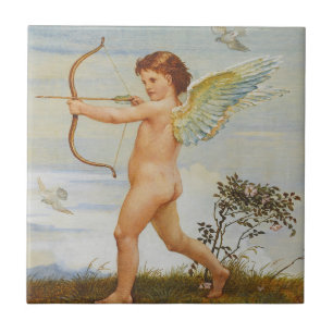 Love’s Flight, Cupid's Arrow by Walter Crane Tile