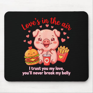 Love’s In The Air Cute Pig Shirt Kawaii Pig Burger Mouse Mat