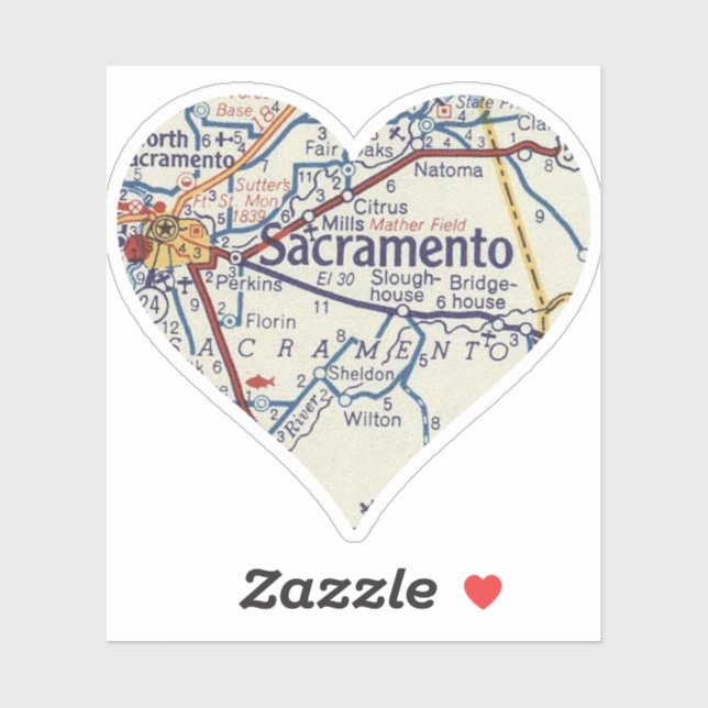 Love Sacramento Vintage Map (Sheet)