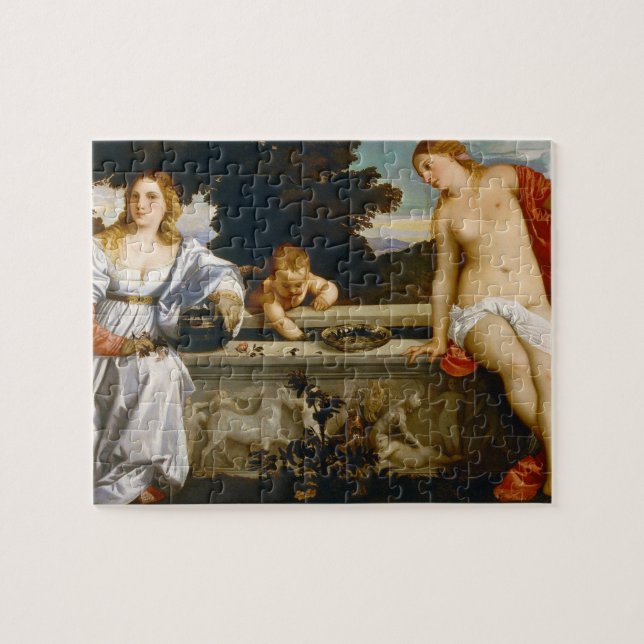 Love Sacred and Profane Love by Titian Jigsaw Puzzle (Horizontal)