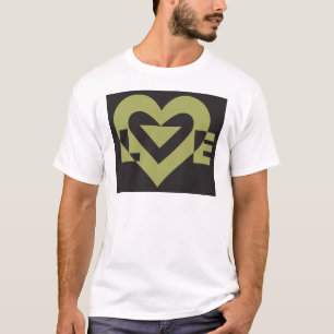 Love Sage Green on Black T-Shirt