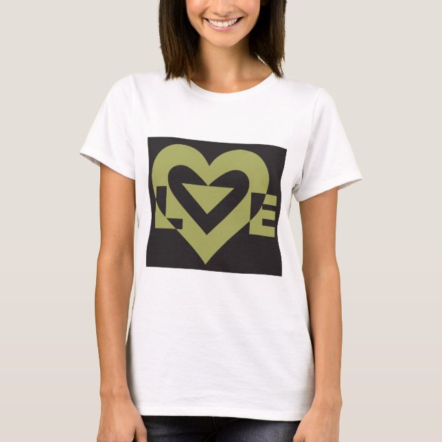 Love Sage Green on Black T-Shirt (Front)