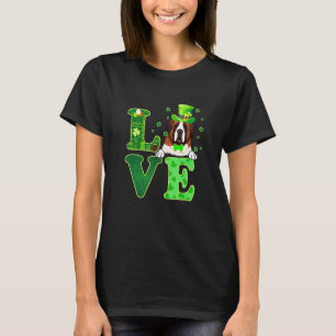 Love Saint Bernard Dog St Patrick S Day Dog T-Shirt