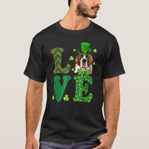 Love Saint Bernard Dog St Patricks Day T-Shirt