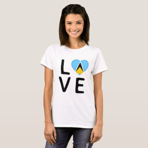 Love - Saint Lucia Flag T-Shirt
