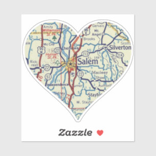 Love Salem OR Vintage Map