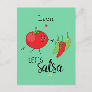 Love Salsa Dancing Humourous Cute Food Quote Postcard