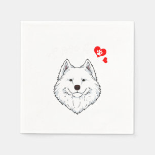 Love Samoyed Dog Owner Samoyed Paw Heart Gift Napkin