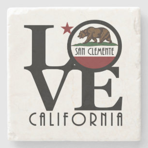 LOVE San Clemente California Stone Coaster