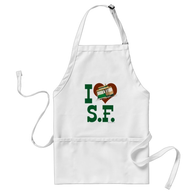 Love San Francisco Cable Cars Illustrated Art Standard Apron (Front)