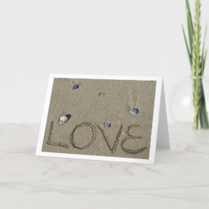 Love Sand Writing Beach Card