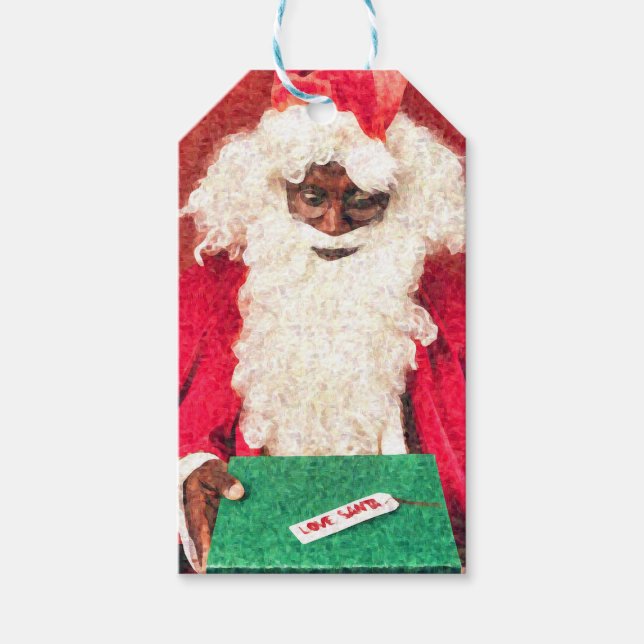 Love Santa Black Santa Christmas Gift Tag (Front)