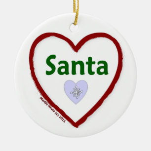 Love Santa Ceramic Tree Decoration