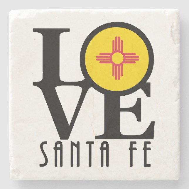 LOVE Santa Fe New Mexico Stone Coaster (Front)