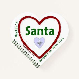 Love Santa (Heart-Shaped) Spiral Notebook