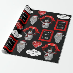 Love Santa Personalised Name & Location Wrapping Paper