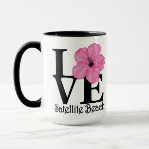 LOVE Satellite Beach Pink Hibiscus 15oz Mug
