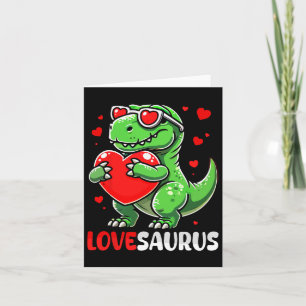 Love Saurus Cute T-rex Sungles Hearts Valentine's  Card