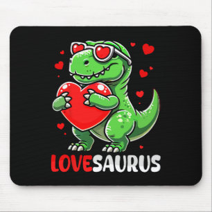 Love Saurus Cute T-rex Sungles Hearts Valentine's Mouse Mat