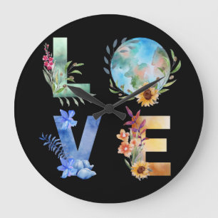 LOVE SAVE OUR PLANET LARGE CLOCK