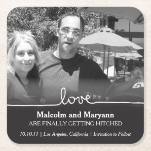 Love Save the Date Photo Coaster