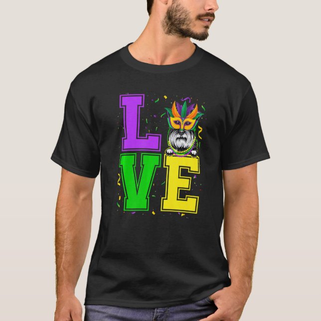 Love Schnauzer Dog  Mardi Gras Festival Party T-Shirt (Front)