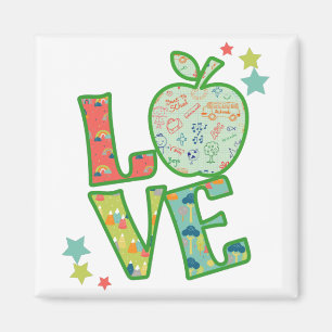 Love School Apple, Drawn Back to School Magnet