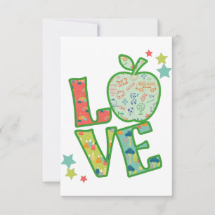 Love School Apple, Drawn Back to School Thank You Card