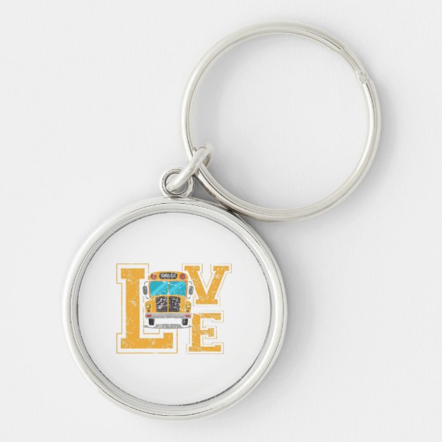 Love School Bus Driver TShirt For Men Women Bus Dr Key Ring (Front)