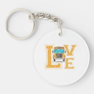 Love School Bus Driver TShirt For Men Women Bus Dr Key Ring