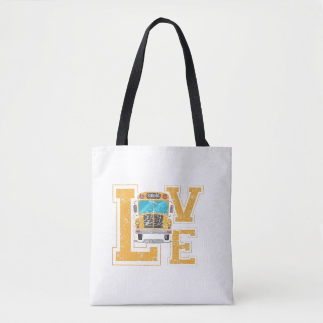 Love School Bus Driver TShirt For Men Women Bus Dr Tote Bag (Front)