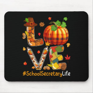 Love School Secretary Thanksgiving Job Team Fall P Mouse Mat