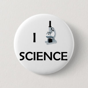 Love Science Microscope 6 Cm Round Badge