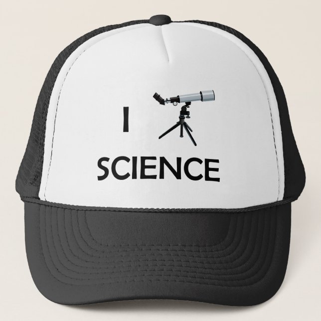 Love Science Telescope Trucker Hat (Front)