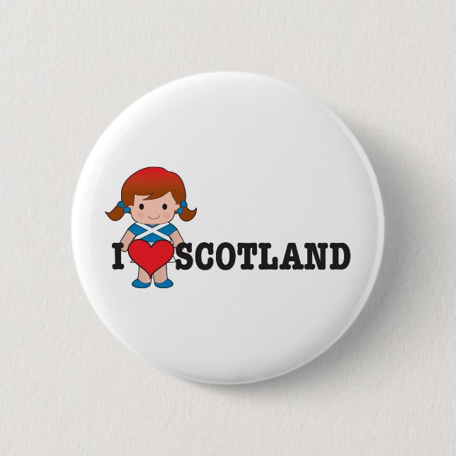 Love Scotland 6 Cm Round Badge (Front)