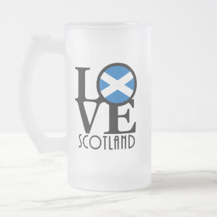 LOVE Scotland Frosted Glass Beer Mug