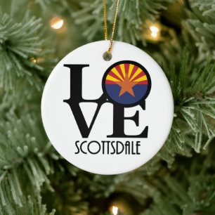 LOVE Scottsdale Arizona  Ceramic Tree Decoration